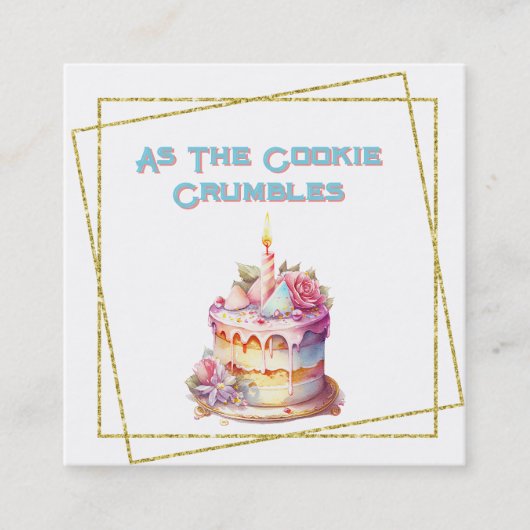 ケーキかわいらしーお洒落ベーカリー スクエア名刺 (正面)