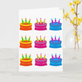 ケーキが付いているバースデー・カード カード (黄色い花)