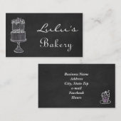 ケーキが付いている黒板のベーカリーの名刺 名刺 (正面/裏面)