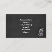 ケーキが付いている黒板のベーカリーの名刺 名刺 (裏面)