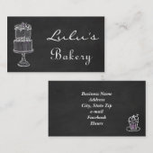 ケーキが付いている黒板のベーカリーの名刺 名刺 (正面/裏面)