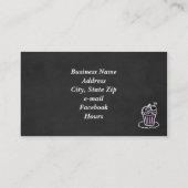 ケーキが付いている黒板のベーカリーの名刺 名刺 (裏面)