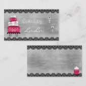 ケーキが付いている黒板のベーカリーの名刺 名刺 (正面/裏面)