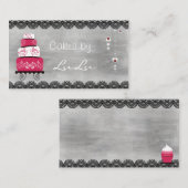 ケーキが付いている黒板のベーカリーの名刺 名刺 (正面/裏面)