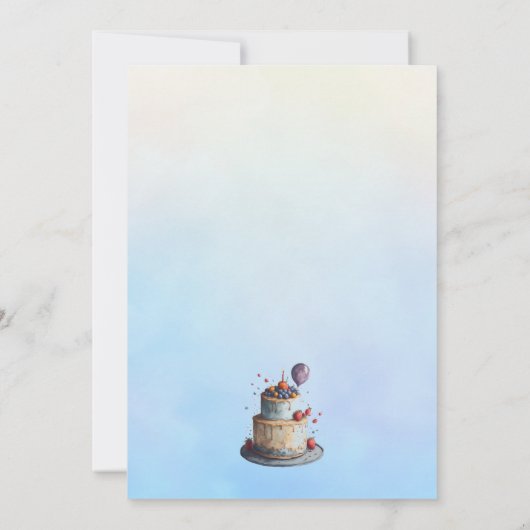 ケーキが大ヒットの誕生日パーティーの招待状 招待状 (裏面)