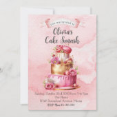 ケーキが大ヒットの誕生日パーティーの招待状 招待状 (正面)