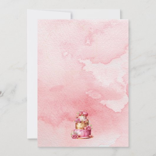 ケーキが大ヒットの誕生日パーティーの招待状 招待状 (裏面)