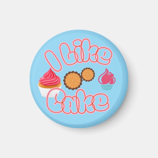 ケーキが好き マグネット (正面)