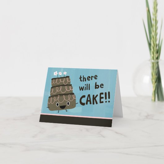 ケーキが来る！カスタムパーティの招待状 招待状 (正面)