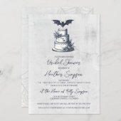 ケーキこうもりブライダルシャワー 招待状 (正面/裏面)