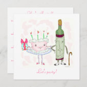 ケーキさんとバブリーさん 招待状 (正面/裏面)