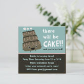 ケーキだよ！楽しい＆かわいいパーティーの招待状 招待状 (スタンド正面)