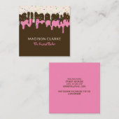 ケーキつや消しプロフェッショナルベイカーベーカリー スクエア名刺 (正面/裏面)