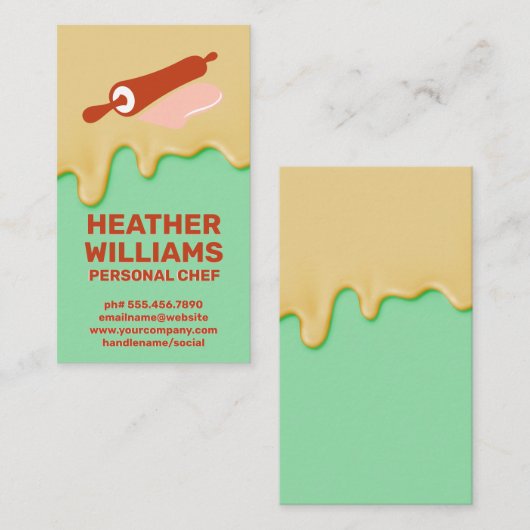 ケーキつや消し |の転がピンロゴ 名刺 (正面/裏面)