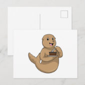 ケーキでシールを閉じる ポストカード (正面/裏面)