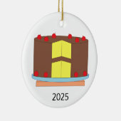 ケーキとさくらんぼ セラミックオーナメント (右)