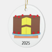 ケーキとさくらんぼ セラミックオーナメント (左)