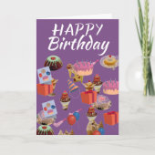 ケーキとアイスクリームの誕生日カード カード (正面)