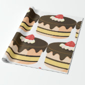 ケーキとイチゴ ラッピングペーパー (アンロールド)