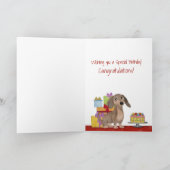 ケーキとギフト付き犬誕生日カード カード (内部)