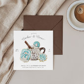 ケーキとココアのホリデーパーティー招待状 招待状