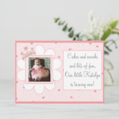 ケーキとスナックスと多くのおもしろい、ファースト誕生日 招待状 (スタンド正面)