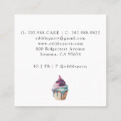 ケーキとデザートのパティシシェフベイカーの水の色バス スクエア名刺 (裏面)