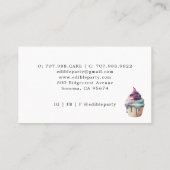 ケーキとデザートのパティシシェフベイカーの水色 名刺 (裏面)