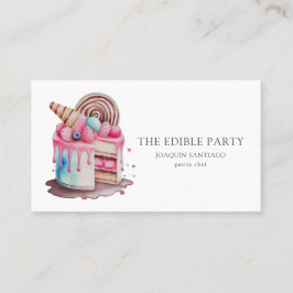 ケーキとデザートのパティシシェフベイカーの水色 名刺