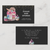 ケーキとデザートのパティシシェフベイカーの水色 名刺 (正面/裏面)