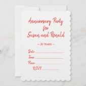 ケーキとバラ記念日パーティの招待状 招待状 (裏面)