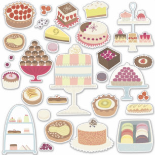 ケーキとパティシエベイクスがおいしいごちそう シール