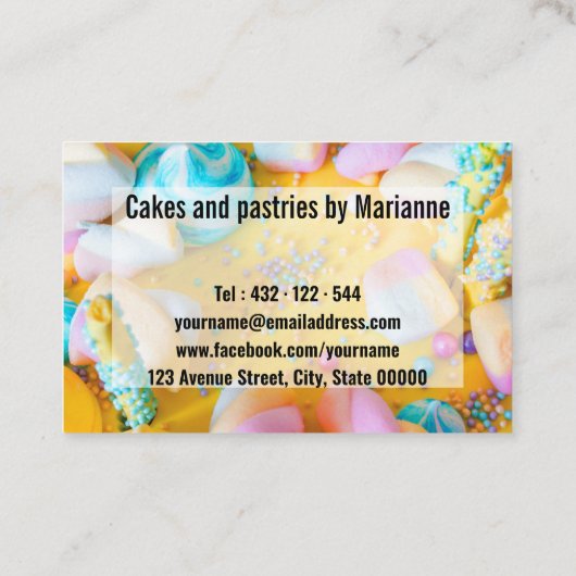 ケーキとペストリー 名刺 (裏面)