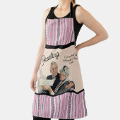 ケーキとミス、パーソナライズされたヴィンテージ ユニーク ピンク エプロン (インサイチュ)