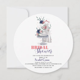 ケーキとモダンな水彩画の白いウェディングドレス2 セーブザデート