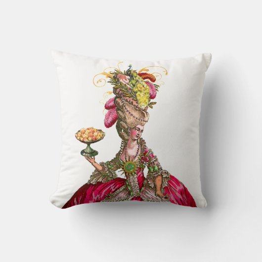 ケーキと孔雀とマリー・アントワネット クッション (正面)