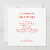 ケーキと祝一緒に楽しいヤマアラシの誕生日 招待状 (裏面)