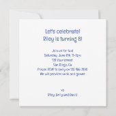 ケーキと祝一緒に楽しいヤマアラシの誕生日 招待状 (裏面)