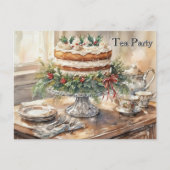 ケーキと紅茶でティータイム Tea Party シーズンポストカード (正面)