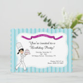 ケーキと誕生日パーティーの招待状 招待状 (スタンド正面)