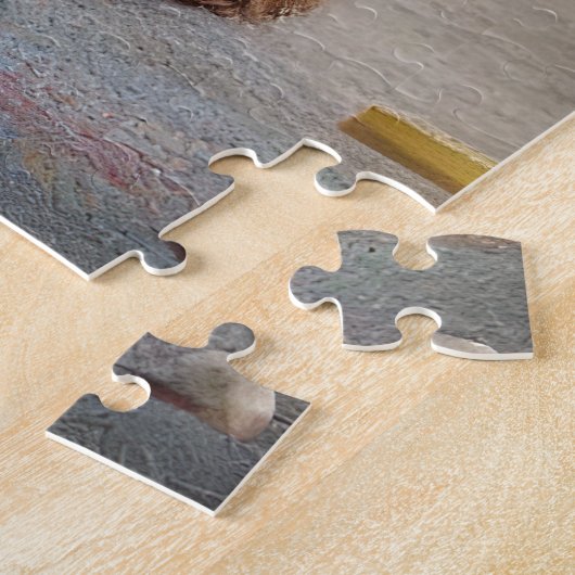 ケーキと風船で犬を愛撫する ジグソーパズル (側面)