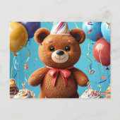 ケーキと風船の誕生日クマ ポストカード (裏面)