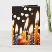 ケーキに誕生日のキャンドルをたくさん カード (正面)