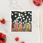 ケーキに誕生日のキャンドルをたくさん スタンダードカクテルナプキン (インサイチュ)