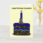 ケーキのお孫さん誕生日に生まれた少年 カード (黄色い花)