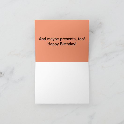 「ケーキのにおいがする!」 犬の鼻誕生日カード カード (内部)