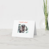 「ケーキのにおいがする!」 犬の鼻誕生日カード カード (正面)