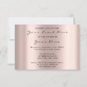 ケーキのばら色のガラス誕生日のブライダルシャワーのグリッター 招待状 (裏面)