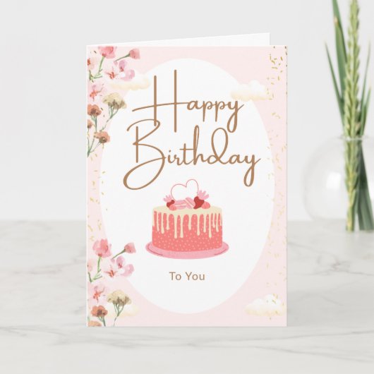 ケーキのろうそくが明るく輝きますように カード (正面)