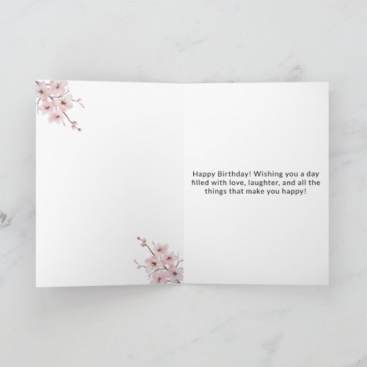 ケーキのろうそくが明るく輝きますように カード (内部)